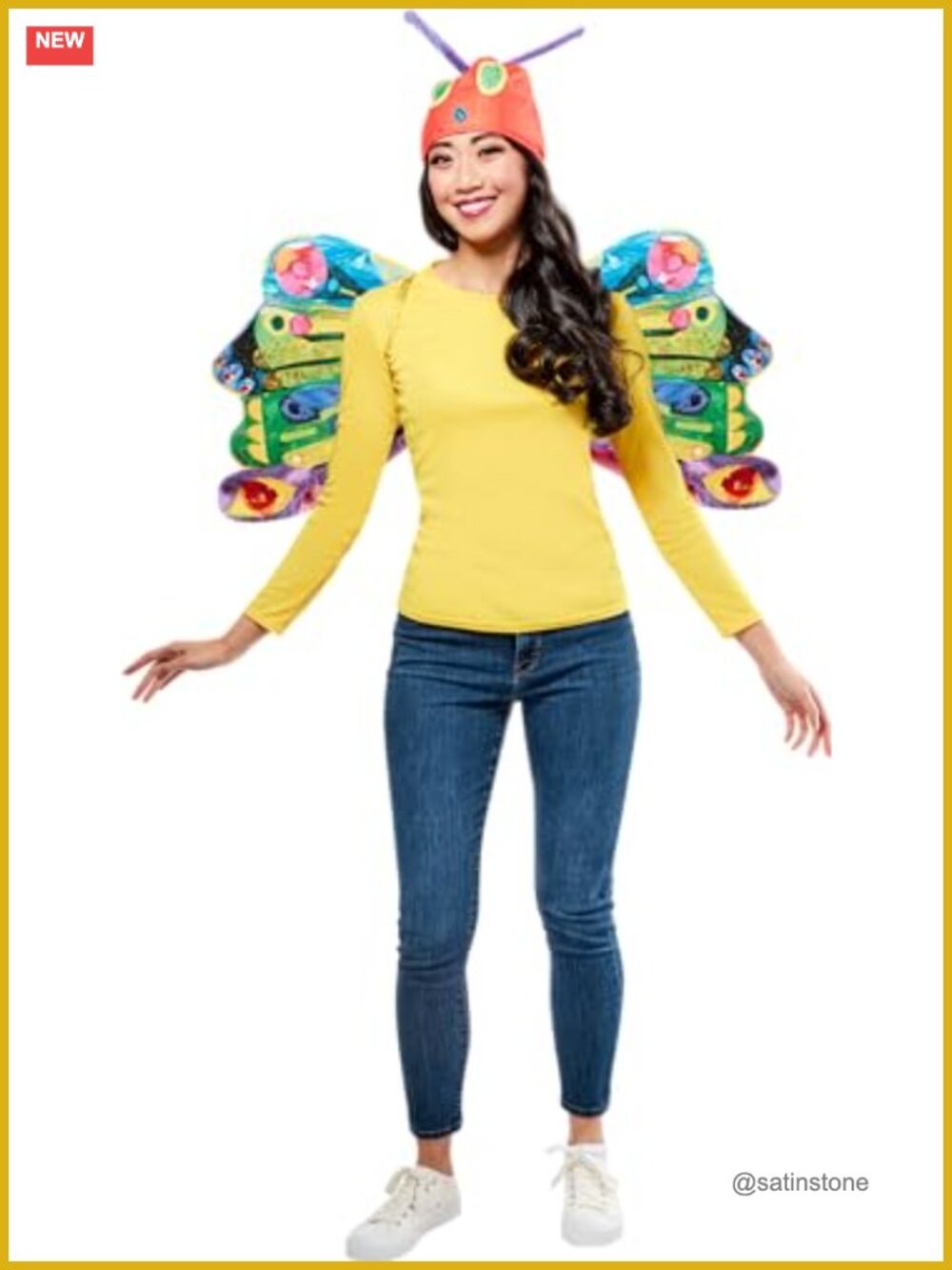 Eric Carle Beautiful Butterfly Costume Kit Wings Hat Unisex Adult One Size
